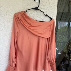 Boston Proper Pink Asymmetrical Relaxed Blouse
